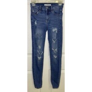 Kancan Women's Estilo Jeans Distressed Skinny Light Wash Size 3 X 25